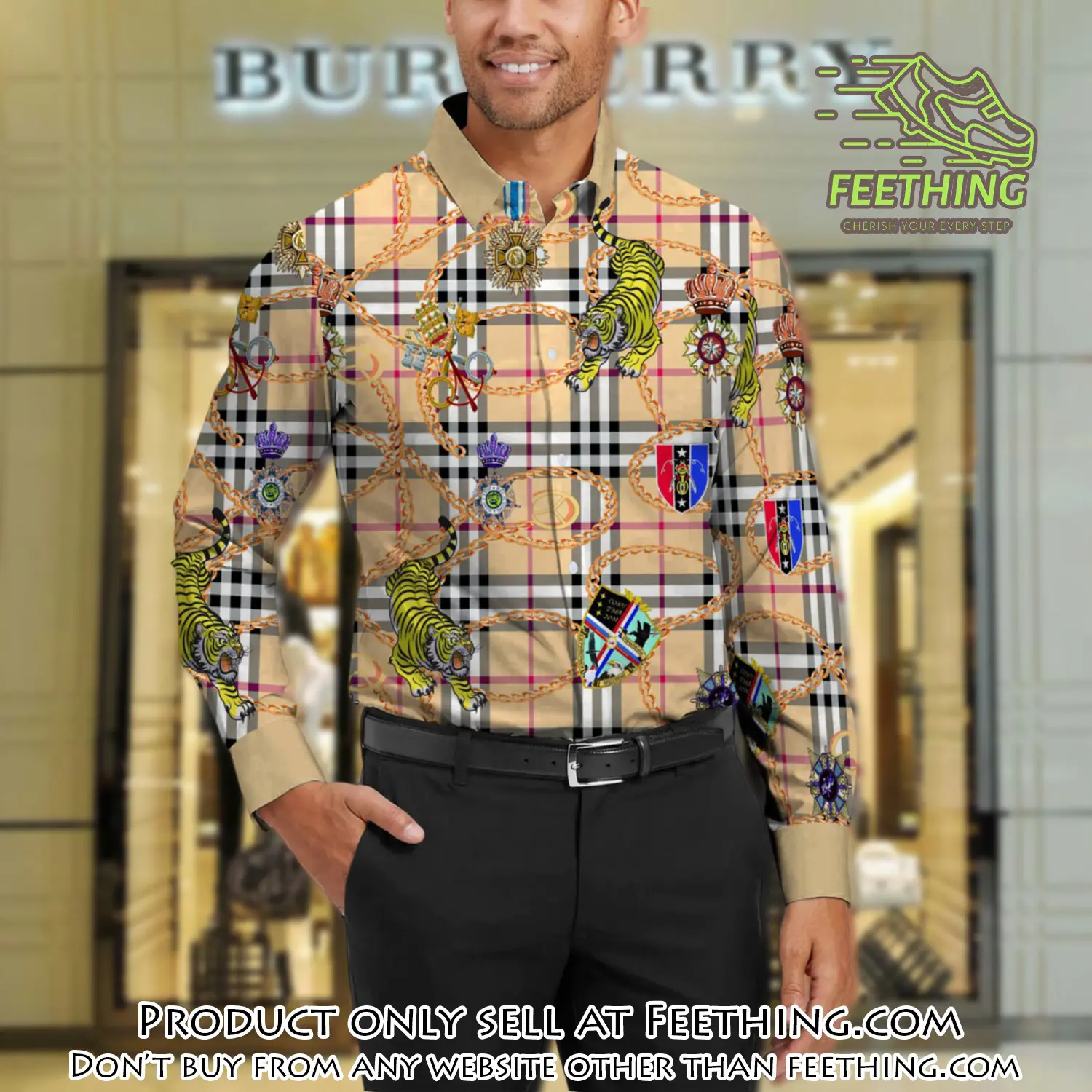 Burberry long sleeves button down shirt for elegant men lsb1010 ft5558153